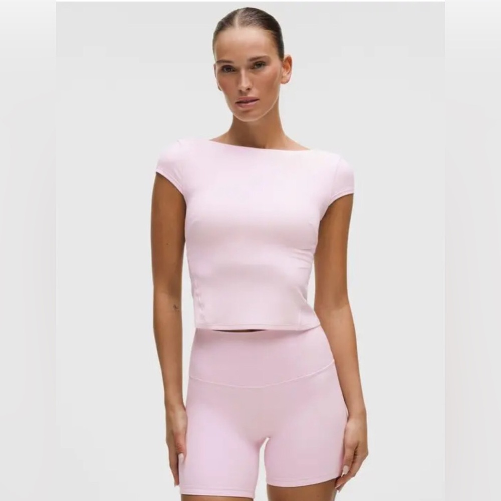 🌼Lululemon Align Short Sleeve Scoop BackTop - Blissful Pink Size 2